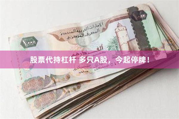 股票代持杠杆 多只A股，今起停牌！