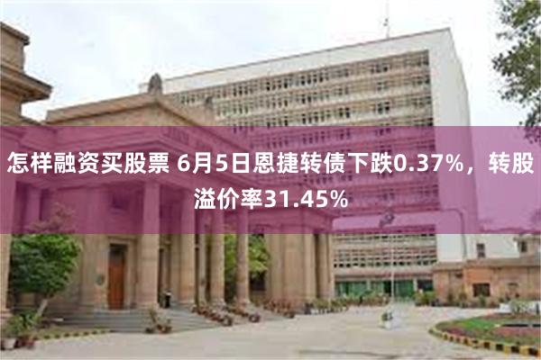 怎样融资买股票 6月5日恩捷转债下跌0.37%，转股溢价率31.45%