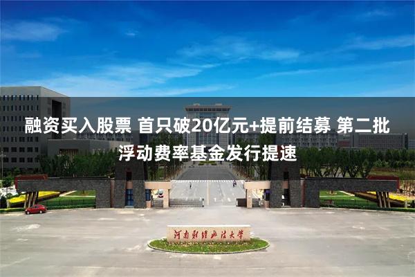 融资买入股票 首只破20亿元+提前结募 第二批浮动费率基金发行提速